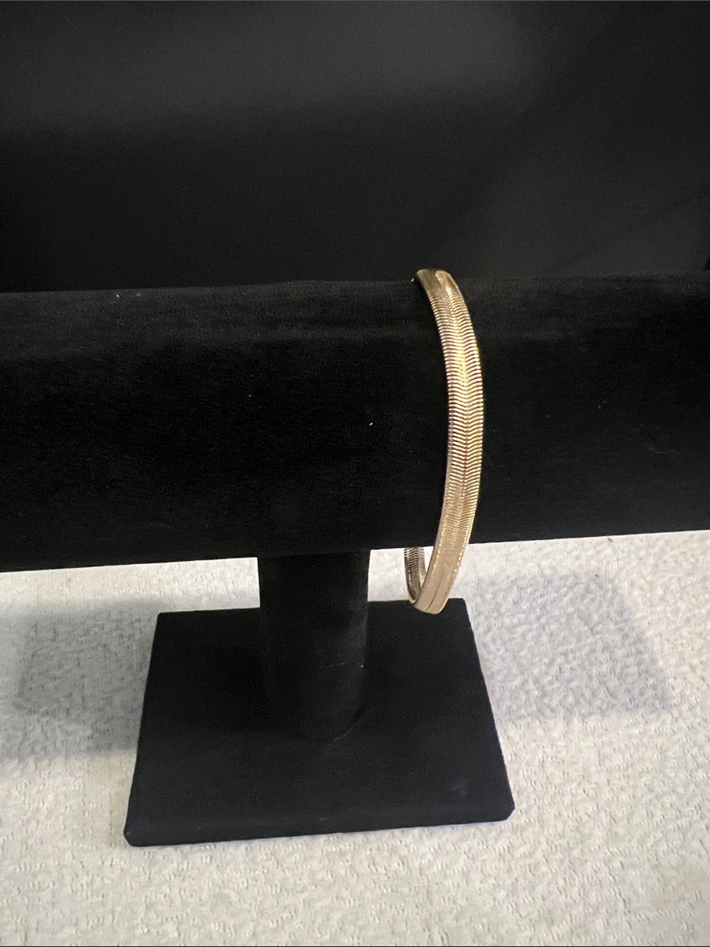 Gold Herringbone Torque Bangle Bracelet - Elegant Women's Jewelry